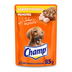 Ração Úmida Champ Sachê Cães Filhotes Sabor Caseiro Frango 85g 1un