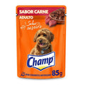Ração Úmida Champ Sachê Cães Adultos Sabor Caseiro Carne 15un