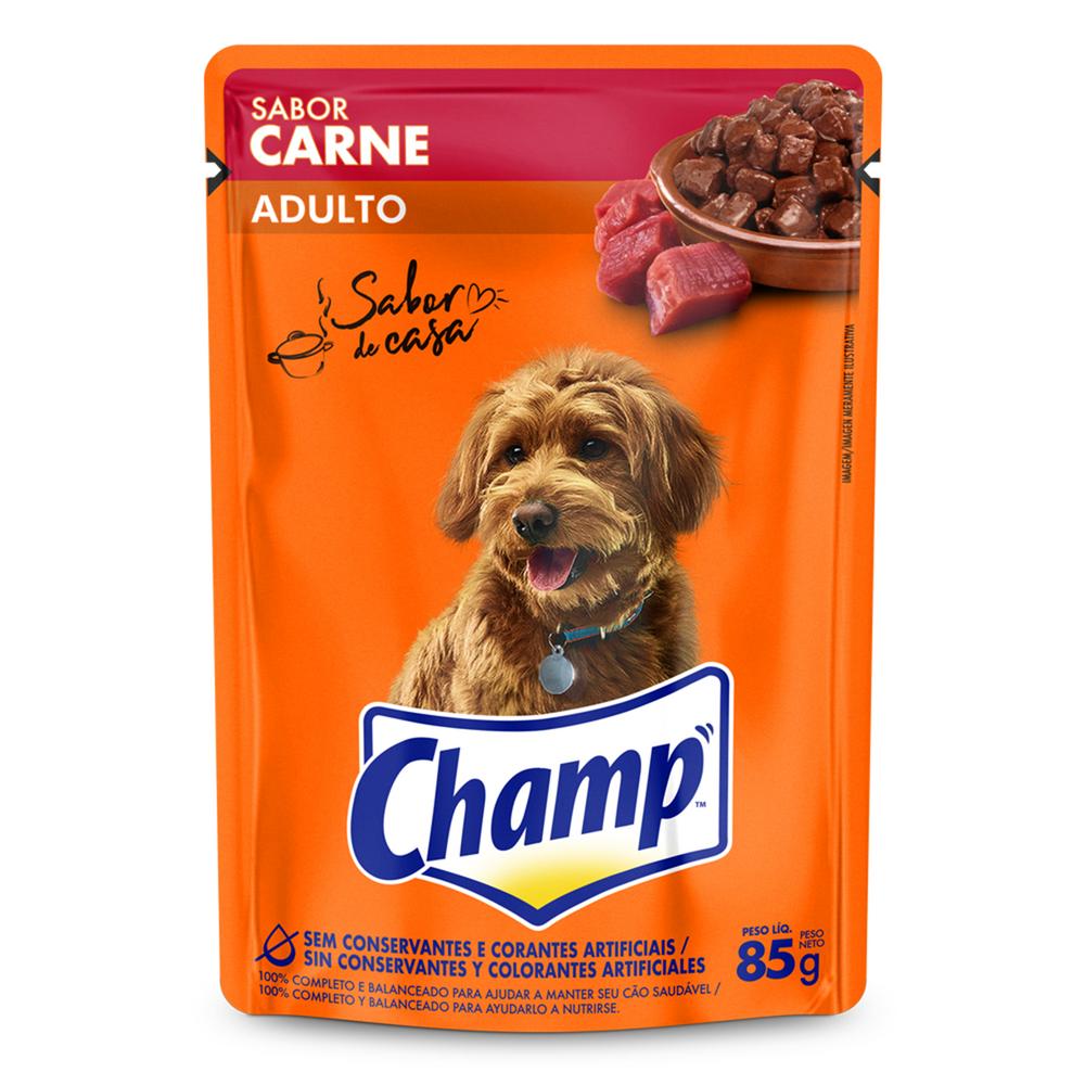 Ração Úmida Champ Sachê Cães Adultos Sabor Caseiro Carne 1un