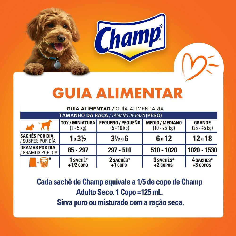 Ração Úmida Champ Sachê Cães Adultos Sabor Caseiro Carne 1un