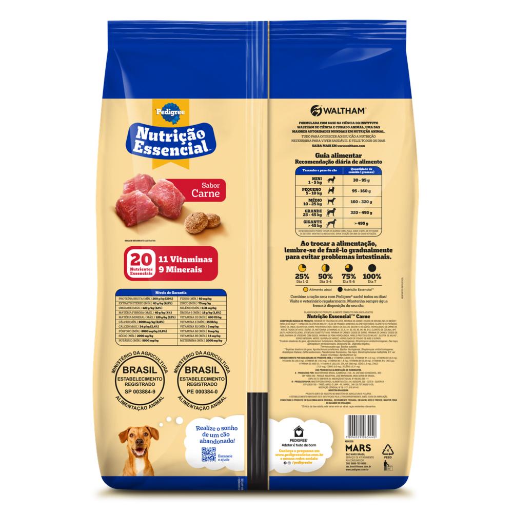 Ração Pedigree Nutrição Essencial Carne Para Cães Adultos 15 kg
