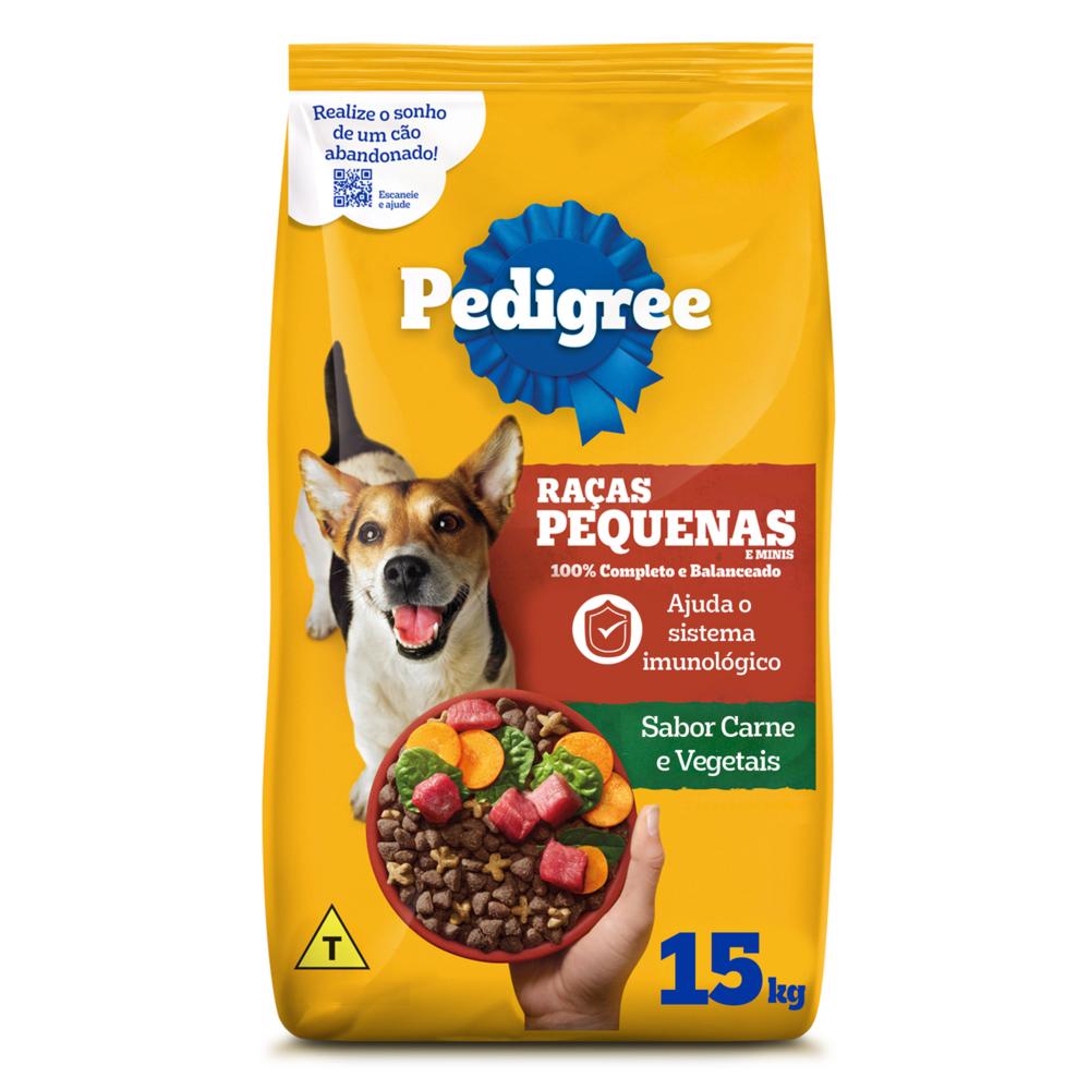 Ração Pedigree Carne e Vegetais Cães Adultos Raças Pequenas e Minis 15 kg