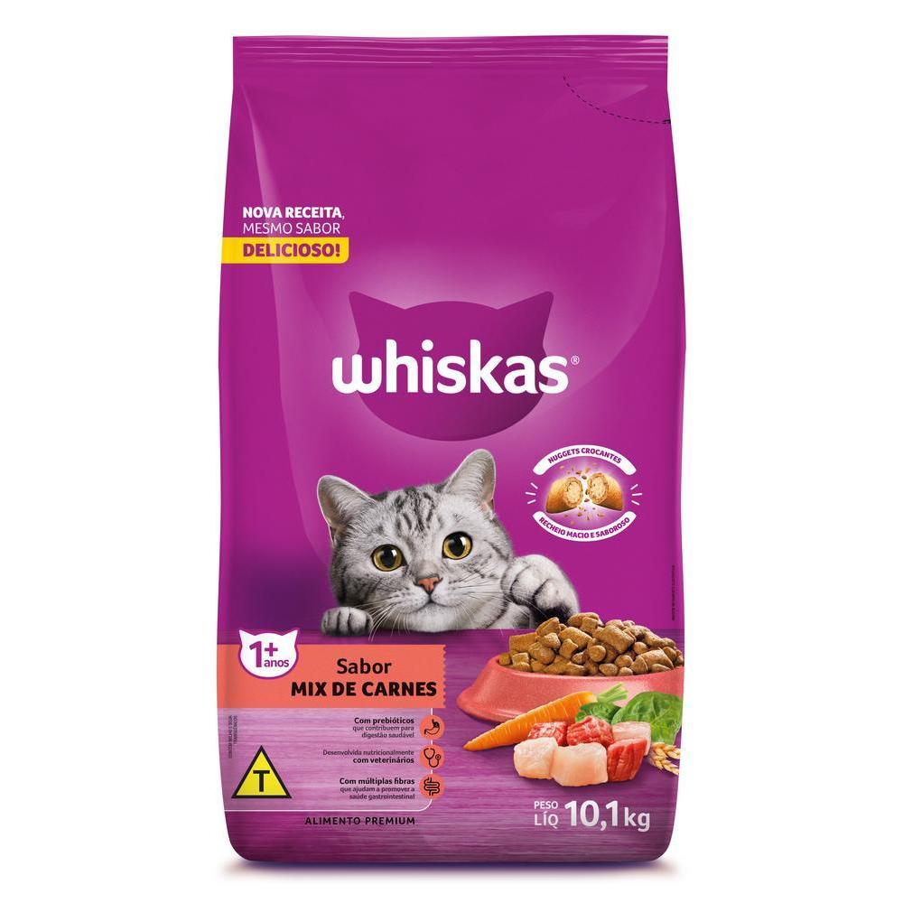 Ração Whiskas Mix de Carnes Gatos Adultos 10,1 kg
