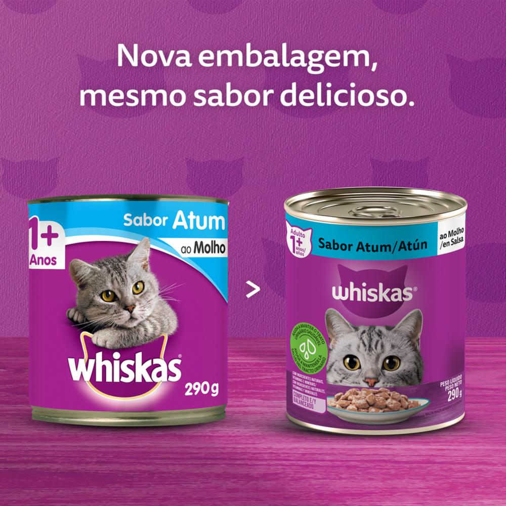 Ração Úmida Whiskas Lata Atum ao Molho para Gatos Adultos 290 g