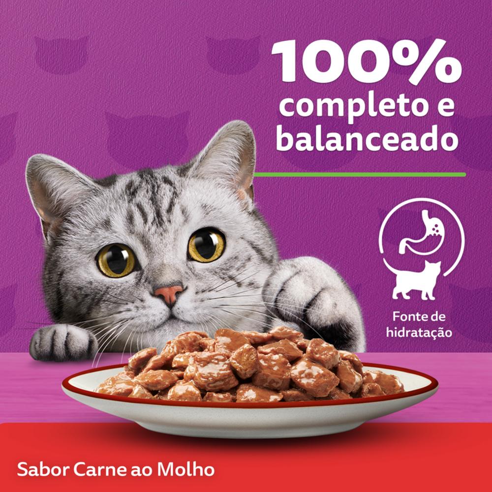 Ração Úmida Whiskas Lata Carne ao Molho para Gatos Adultos 290 g