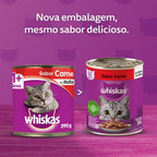 Ração Úmida Whiskas Lata Carne ao Molho para Gatos Adultos 290 g