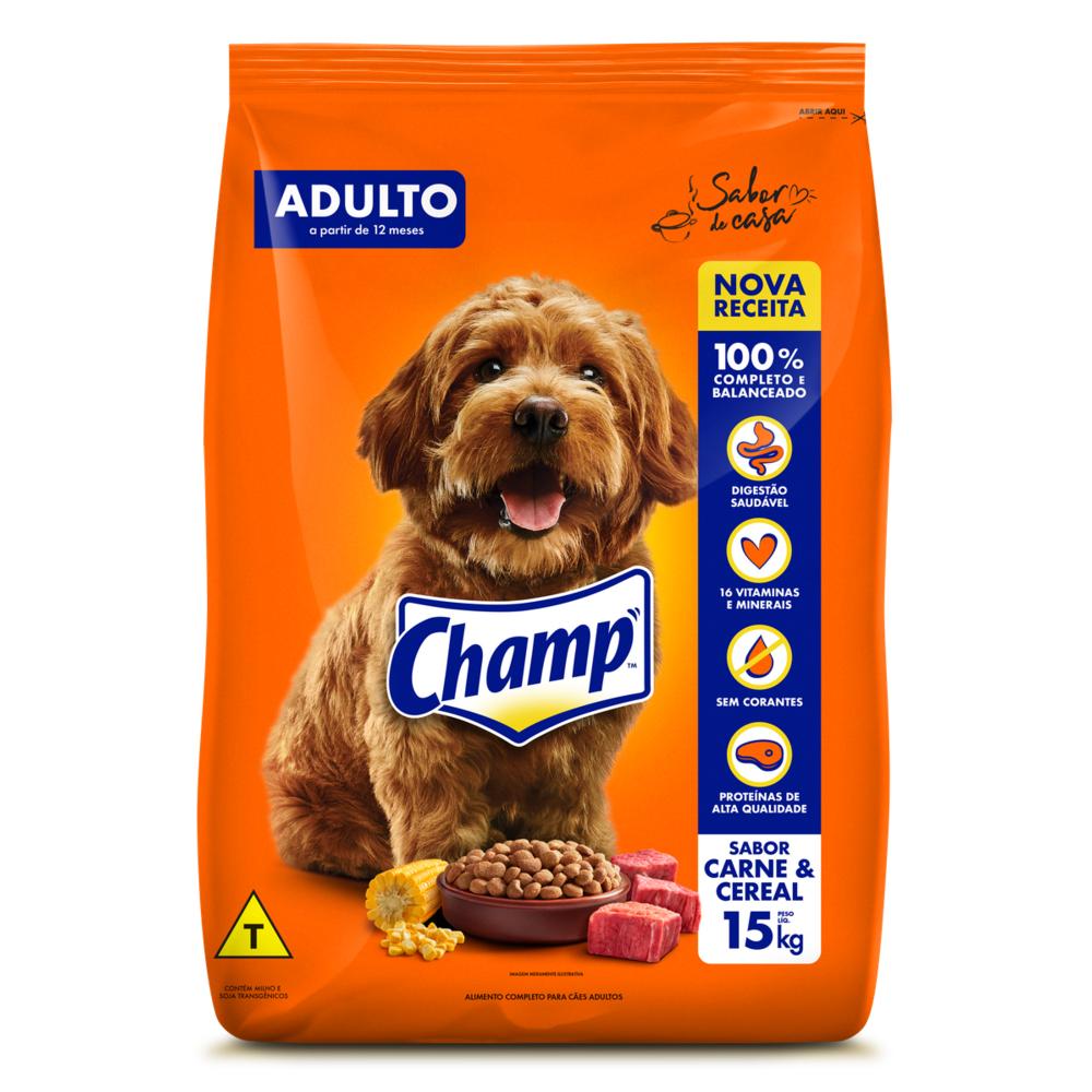 Ração Champ Carne e Cereal Para Cães Adultos 15 kg