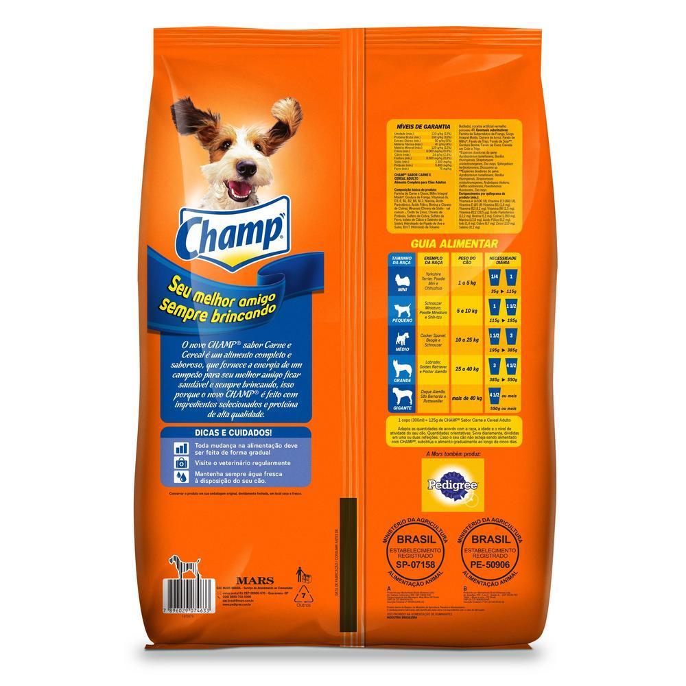 Ração Champ Carne e Cereal Para Cães Adultos 15 kg