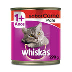 Ração Úmida Whiskas Lata Patê de Carne para Gatos Adultos 290 g 15un