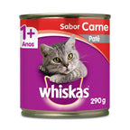 Ração Úmida Whiskas Lata Patê de Carne para Gatos Adultos 290 g