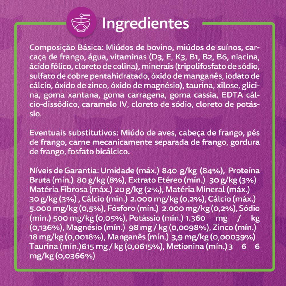 Ração Úmida Whiskas Lata Patê de Carne para Gatos Adultos 290 g