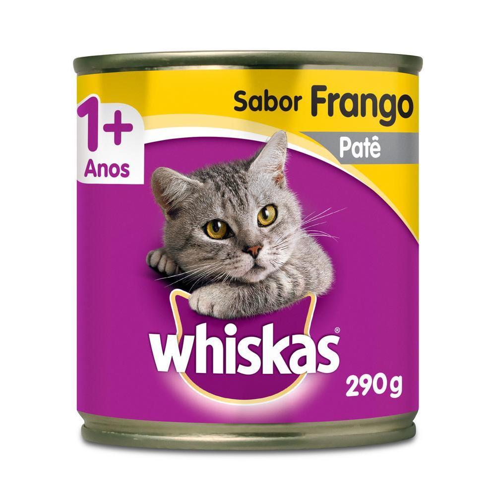 Ração Úmida Whiskas Lata Patê de Frango para Gatos Adultos 290 g