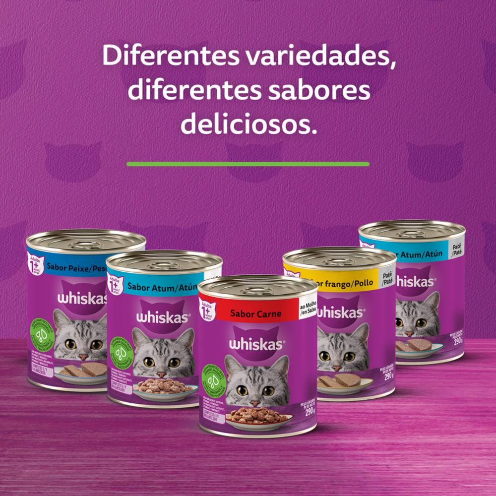 Ração Úmida Whiskas Lata Patê de Frango para Gatos Adultos 290 g
