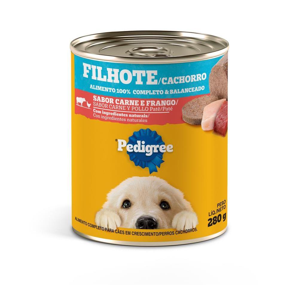 Ração Úmida Pedigree Lata Patê de Carne e Frango para Cães Filhotes 280g