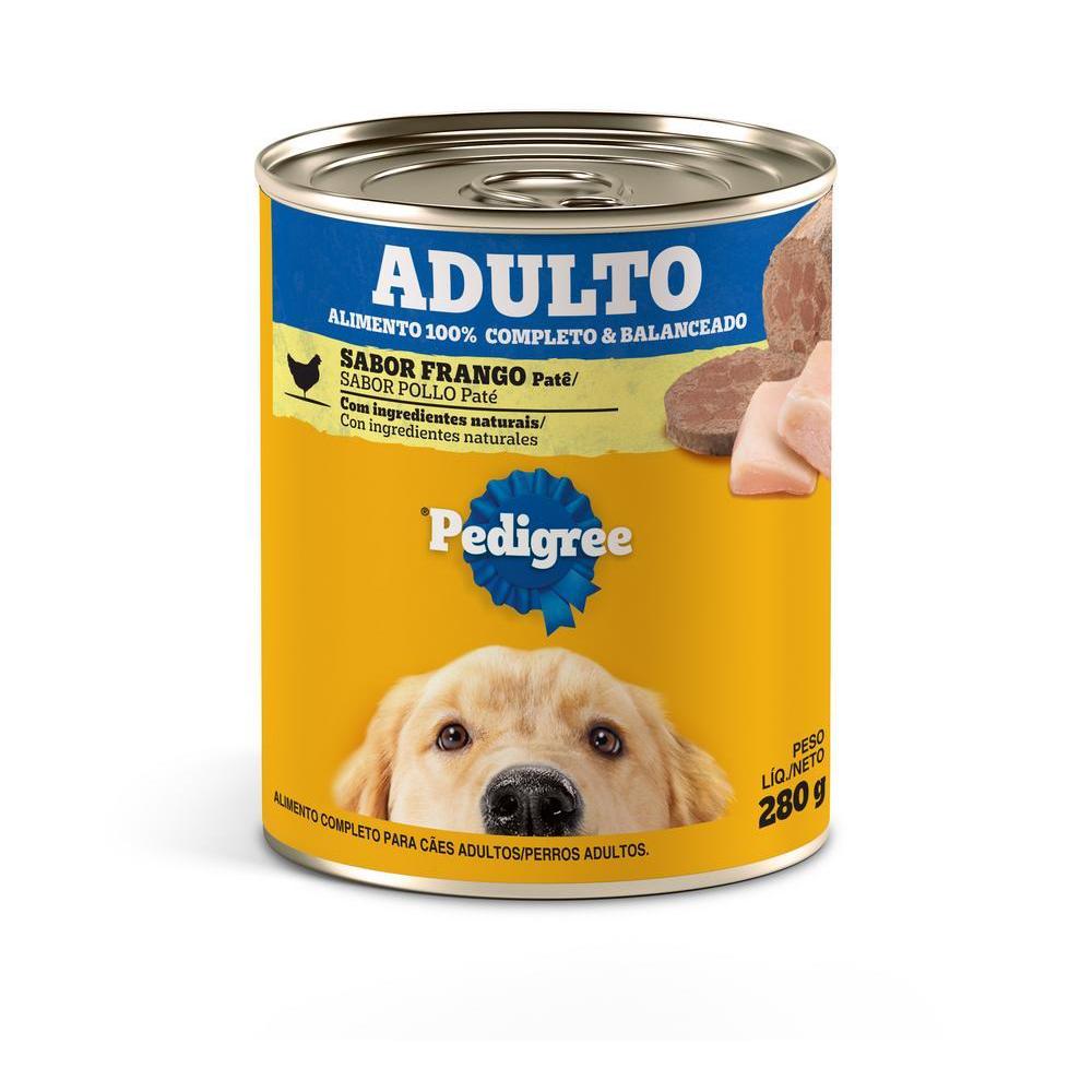 Ração Úmida Pedigree Lata Patê de Frango para Cães Adultos 280g