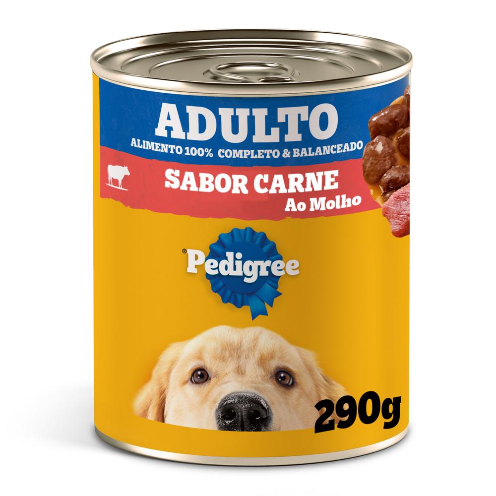 Ração Úmida Pedigree Lata Carne ao Molho para Cães Adultos 290g