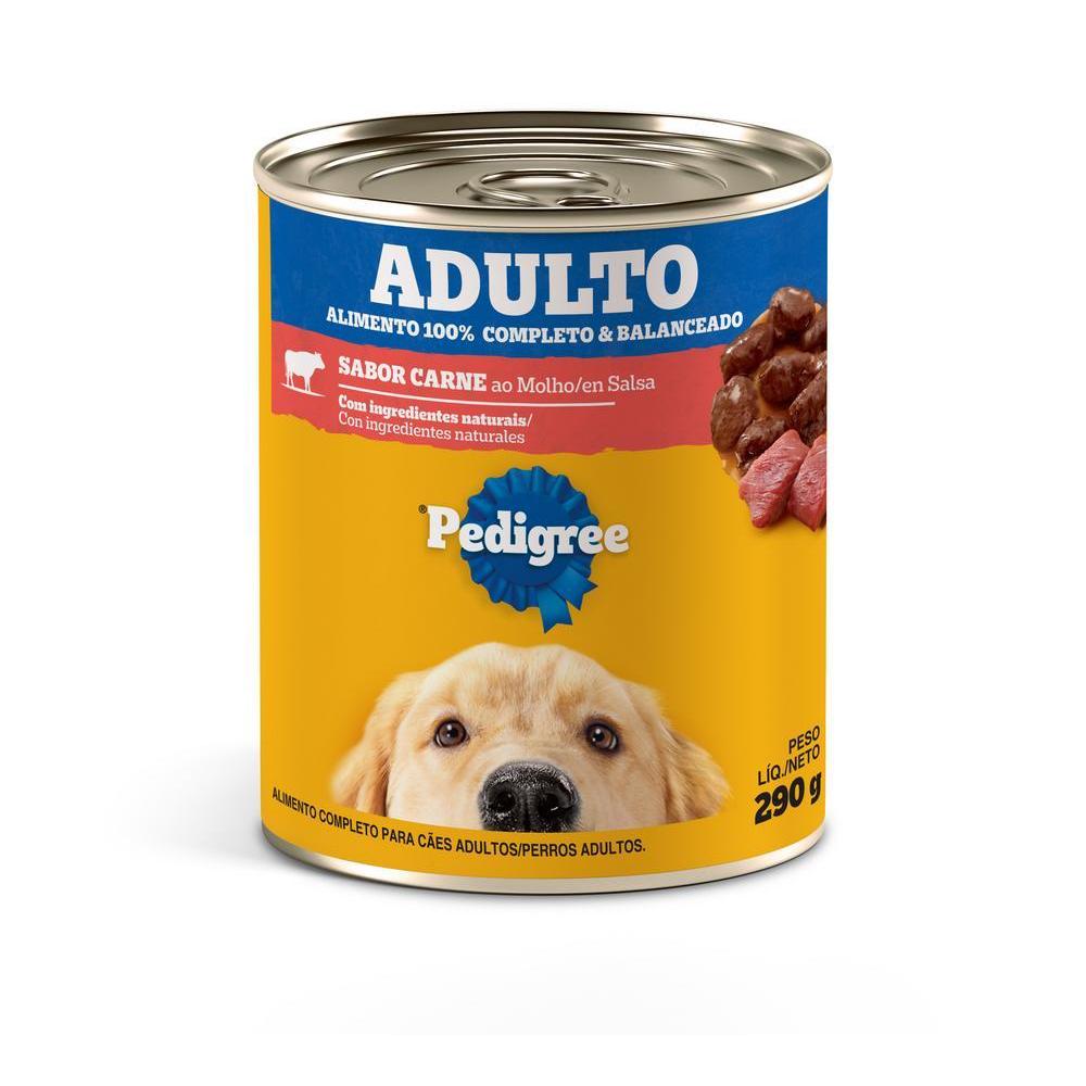 Ração Úmida Pedigree Lata Carne ao Molho para Cães Adultos 290g