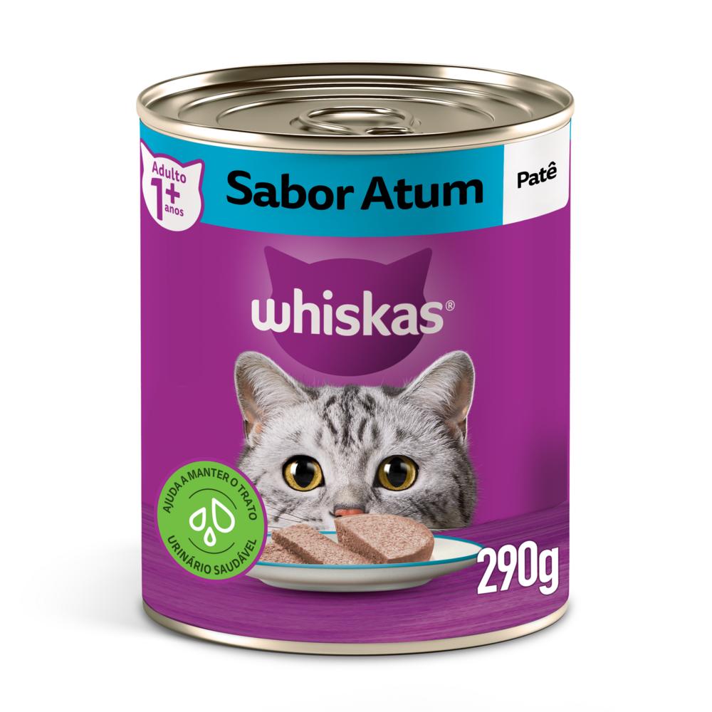 Ração Úmida Whiskas Lata Patê de Atum para Gatos Adultos 290 g