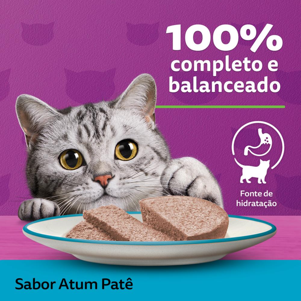 Ração Úmida Whiskas Lata Patê de Atum para Gatos Adultos 290 g