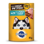 Ração Úmida Pedigree Sachê High Protein Cães Adultos Porco e Carne Ao Molho 85 g