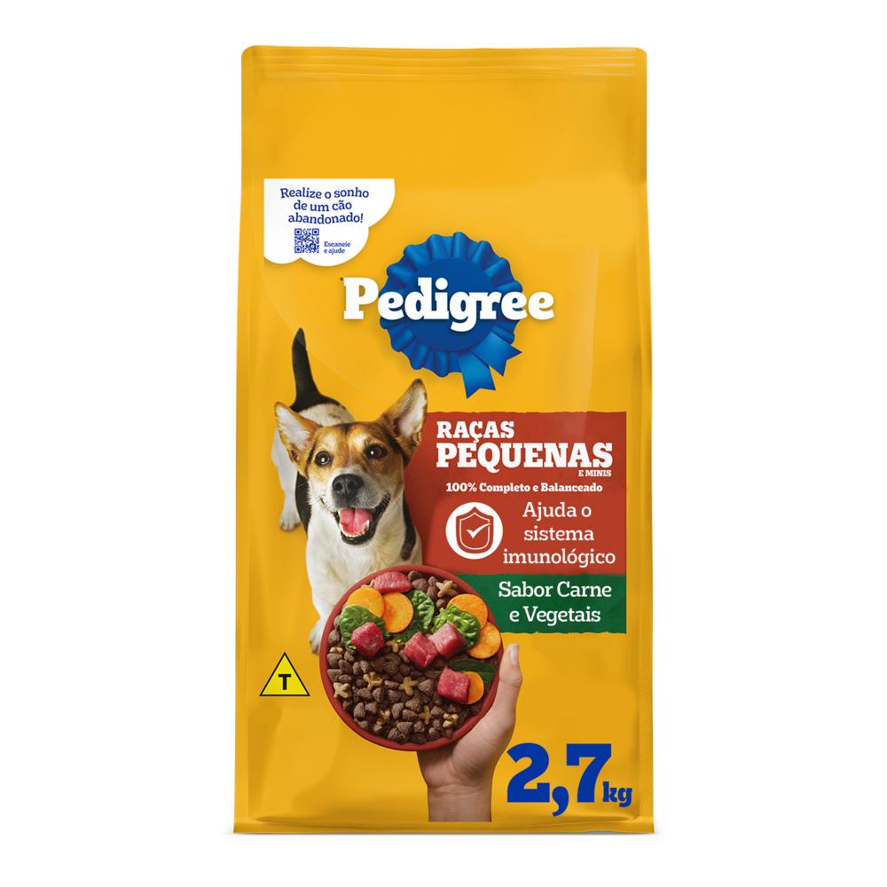 Ração Pedigree Carne e Vegetais Cães Adultos Raças Pequenas e Minis 2,7 kg