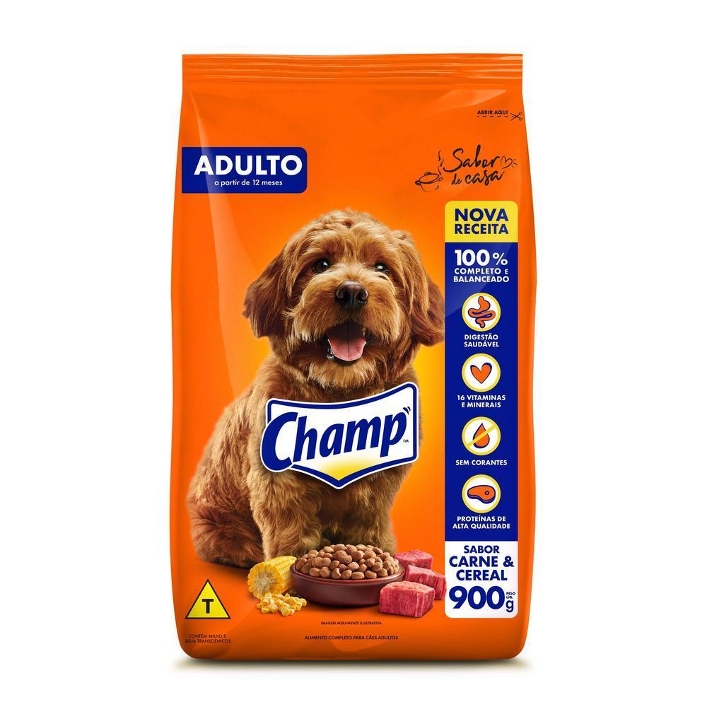 Ração Champ Carne e Cereal Para Cães Adultos 900g