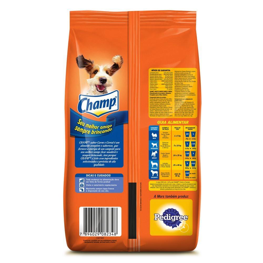 Ração Champ Carne e Cereal Para Cães Adultos 900g
