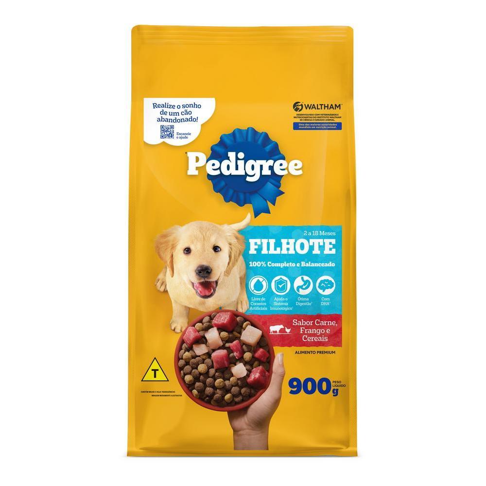 Ração Pedigree Carne Frango e Cereais Cães Filhotes 900 g