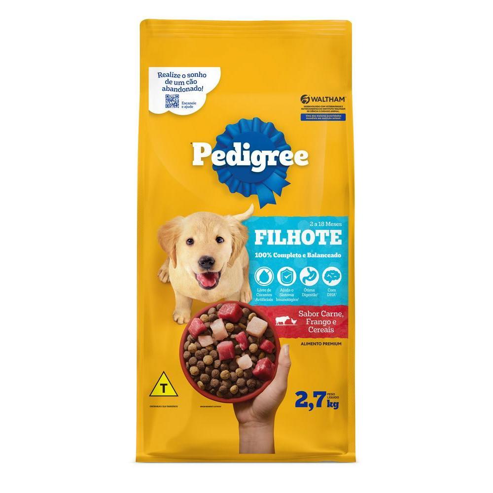 Ração Pedigree Carne Frango e Cereais Cães Filhotes 2,7 kg