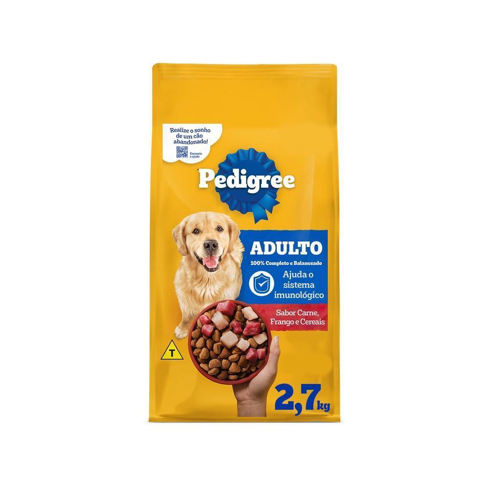 Ração Pedigree Carne Frango e Cereais Cães Adultos Raças Médias e Grandes 2,7 kg