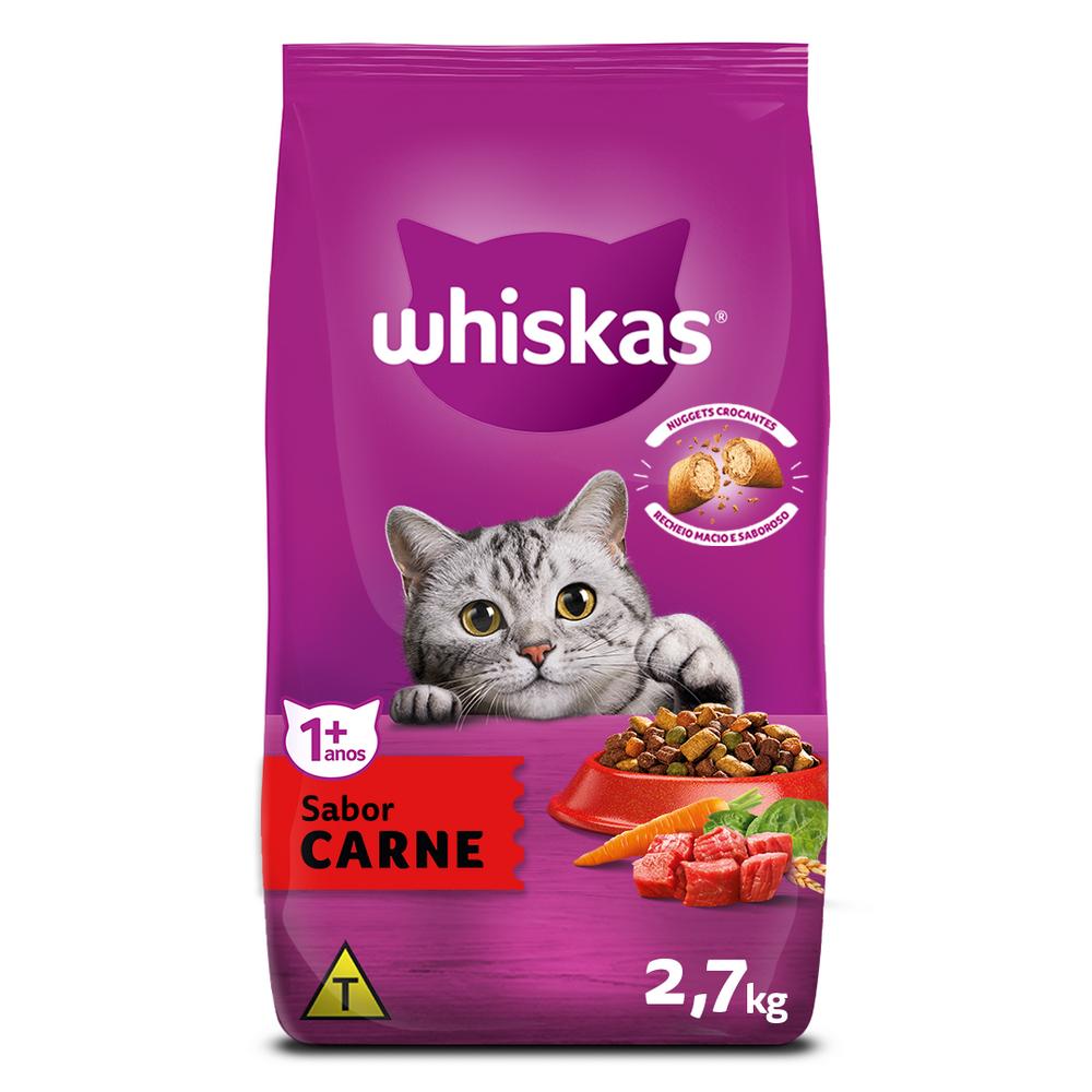Ração Whiskas Carne Gatos Adultos 2,7kg