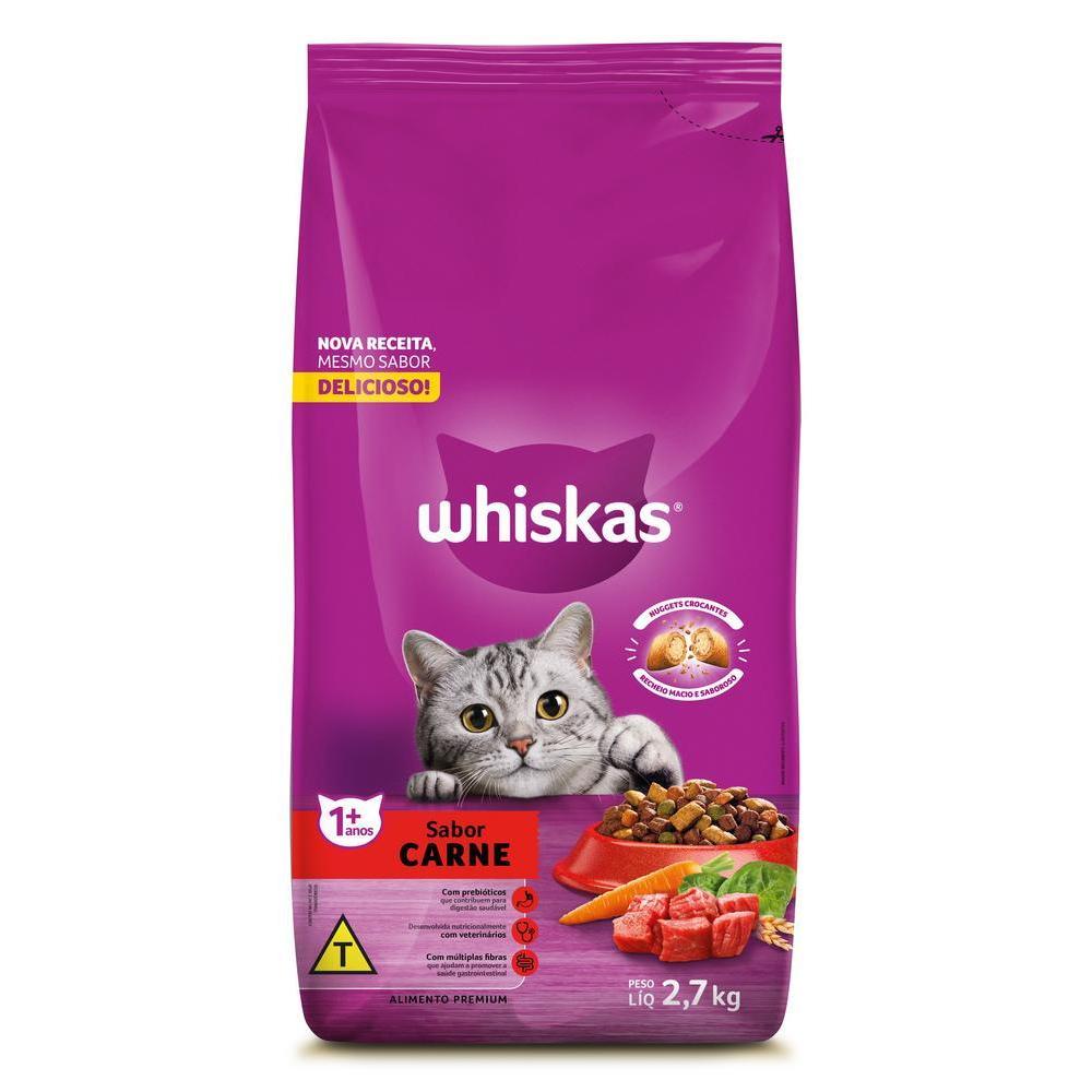 Ração Whiskas Carne Gatos Adultos 2,7kg