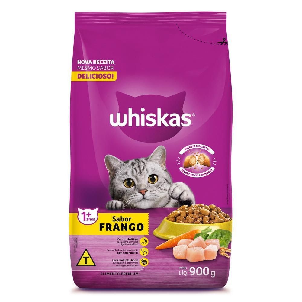 Ração Para Gatos Adultos Whiskas Frango 900g