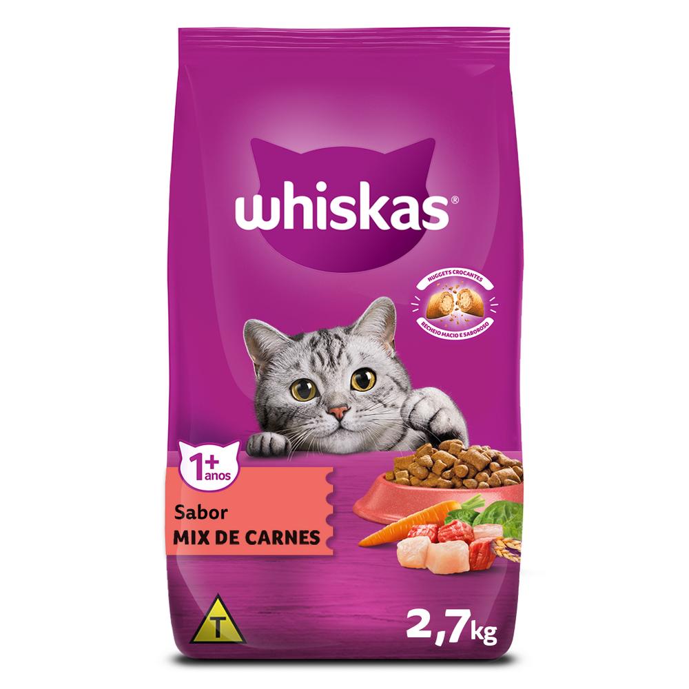 Ração Whiskas Mix de Carnes Gatos Adultos 2,7 kg