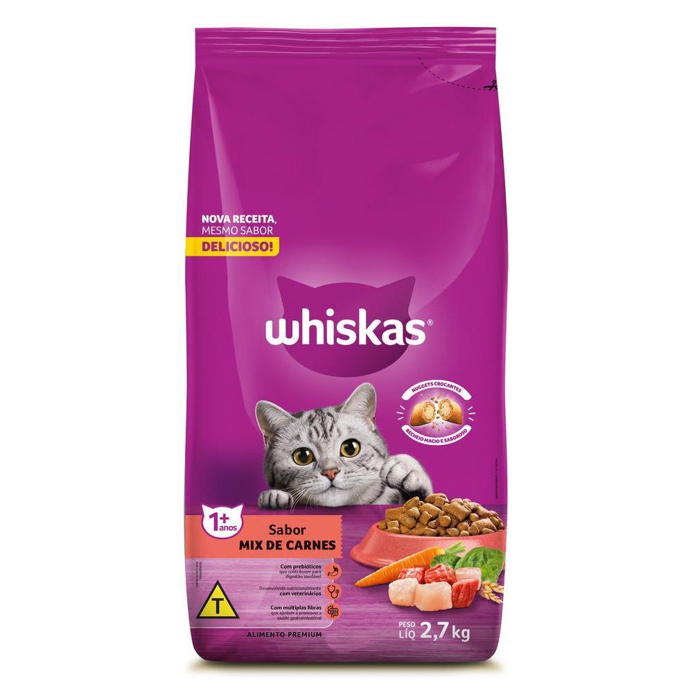 Ração Whiskas Mix de Carnes Gatos Adultos 2,7 kg