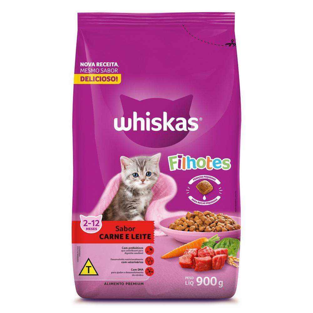 Ração Whiskas Carne e Leite Gatos Filhotes 900 g