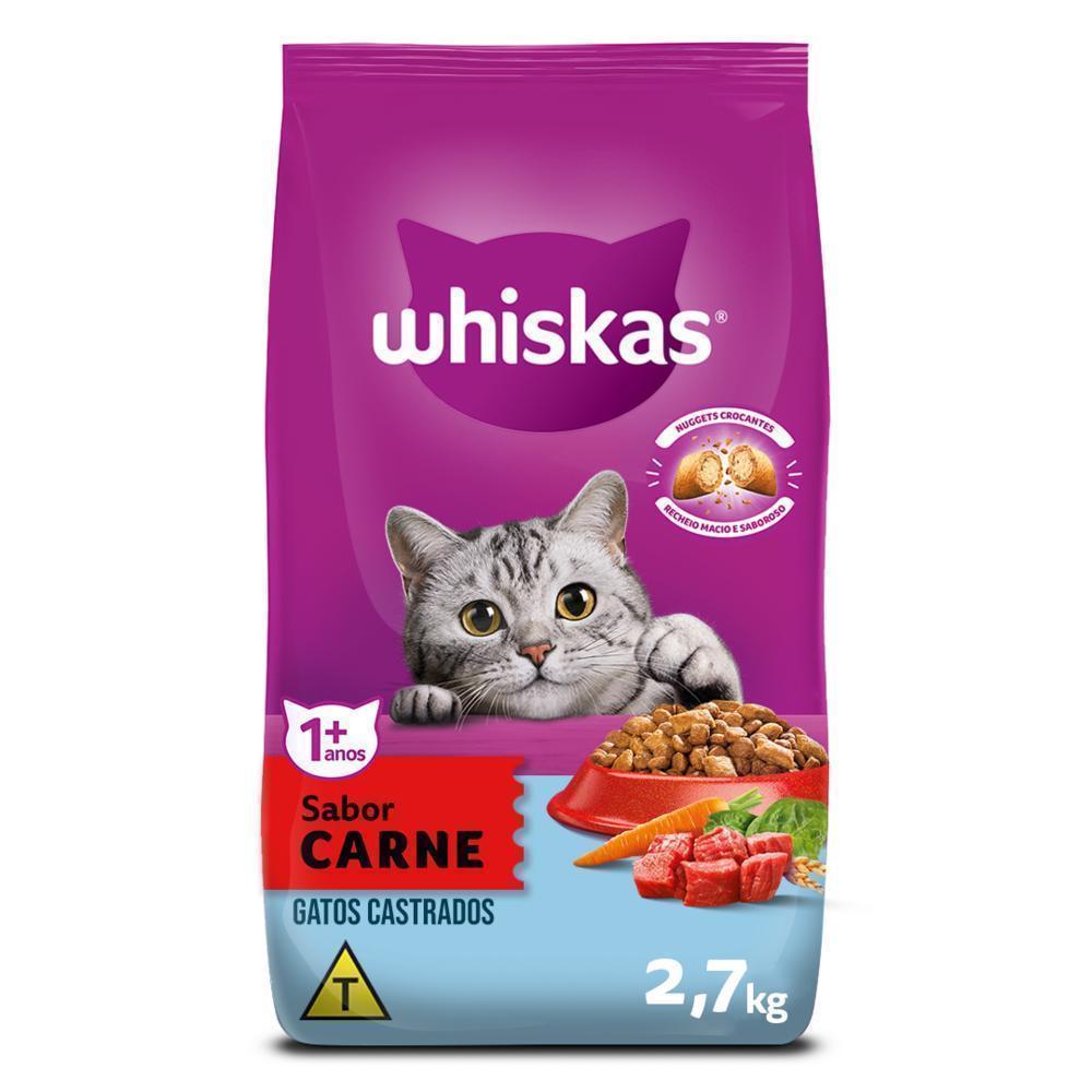 Ração Whiskas Carne Gatos Adultos Castrados 2,7kg