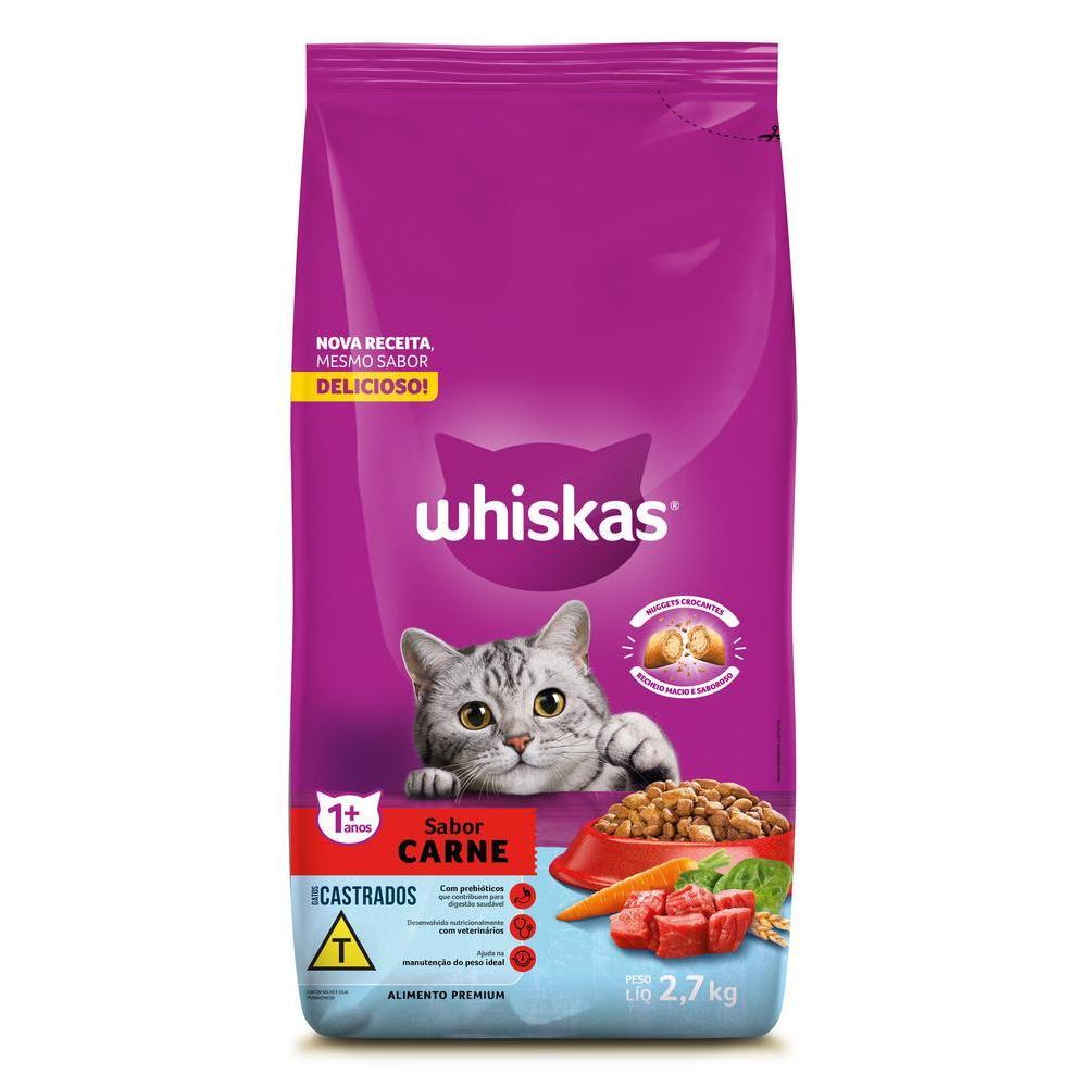 Ração Whiskas Carne Gatos Adultos Castrados 2,7kg