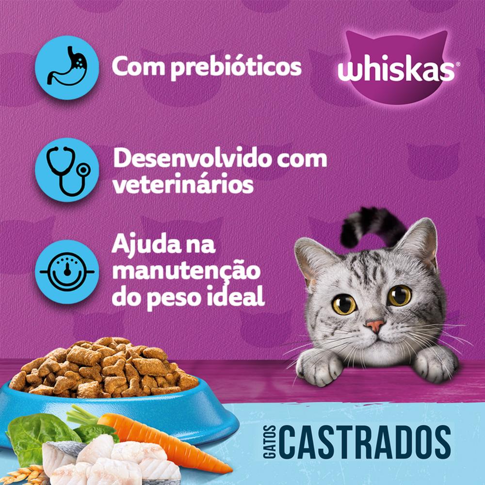 Ração Whiskas Peixe Gatos Adultos Castrados 900 g