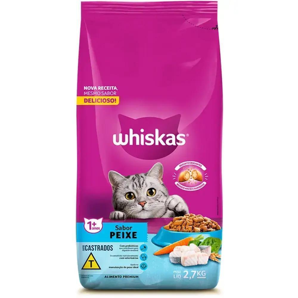 Ração Whiskas Peixe Gatos Adultos Castrados 2,7 kg