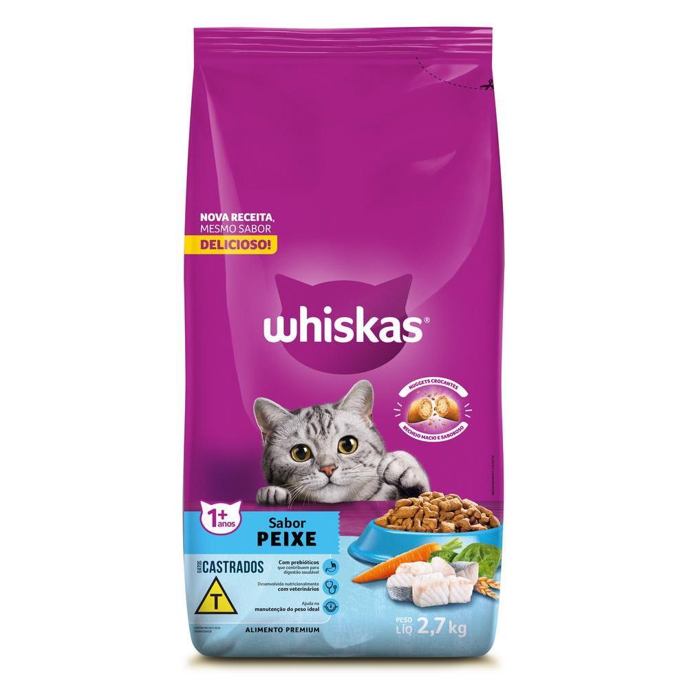Ração Whiskas Peixe Gatos Adultos Castrados 2,7 kg
