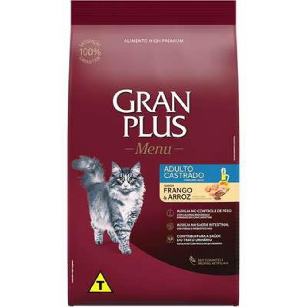 Ração GranPlus Frango e Arroz Gatos Castrados Adultos - 10,1Kg