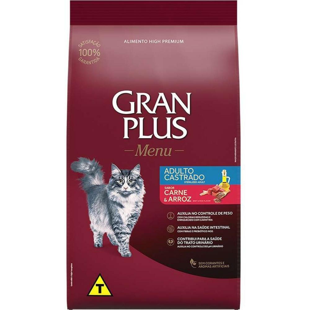 Ração pra Gatos Castrados Granplus Sabor Carne 10,1Kg