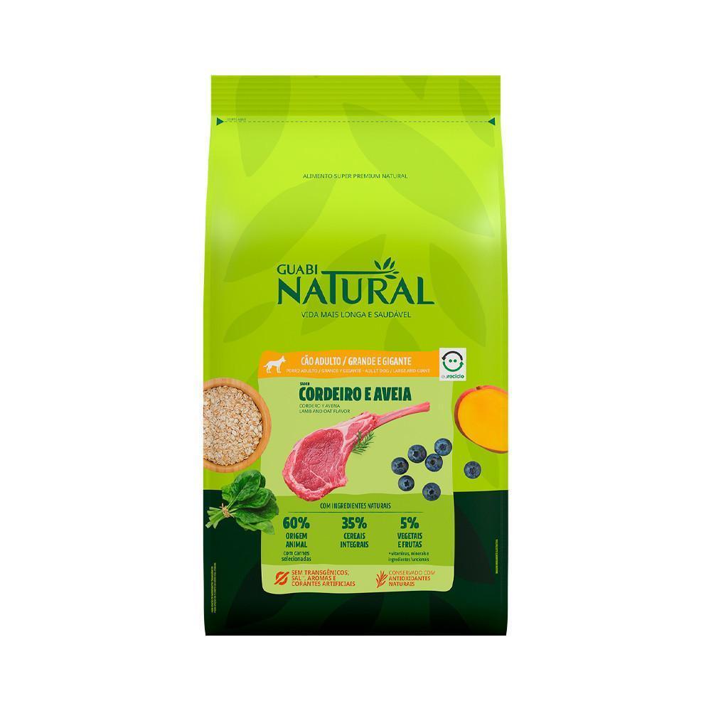 Ração Guabi Natural para Cães Adultos de Porte Grande e Gigante Sabor Cordeiro e Aveia - 12kg
