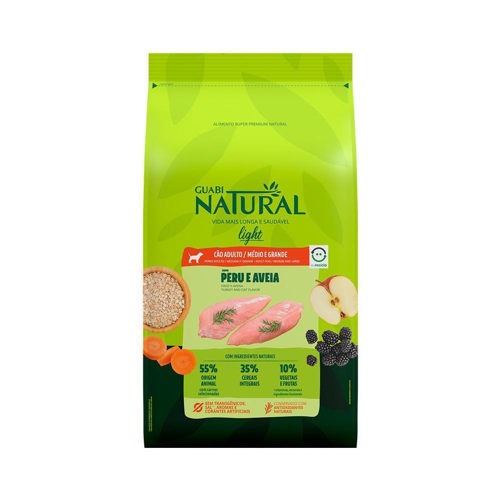 Ração Guabi Natural Light para Cães Adultos de Porte Médio e Grande Sabor Peru e Aveia 12kg