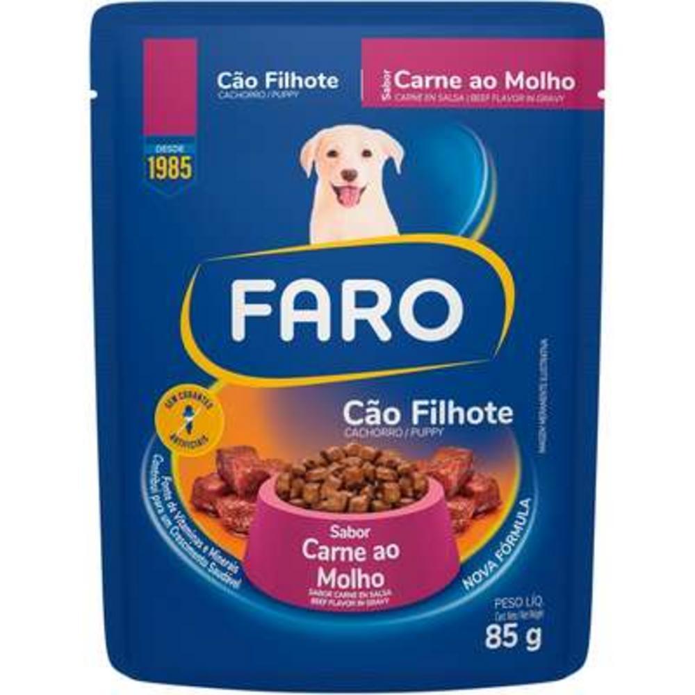 Ração Úmida Faro Carne ao Molho para Cães Filhotes - 85 g