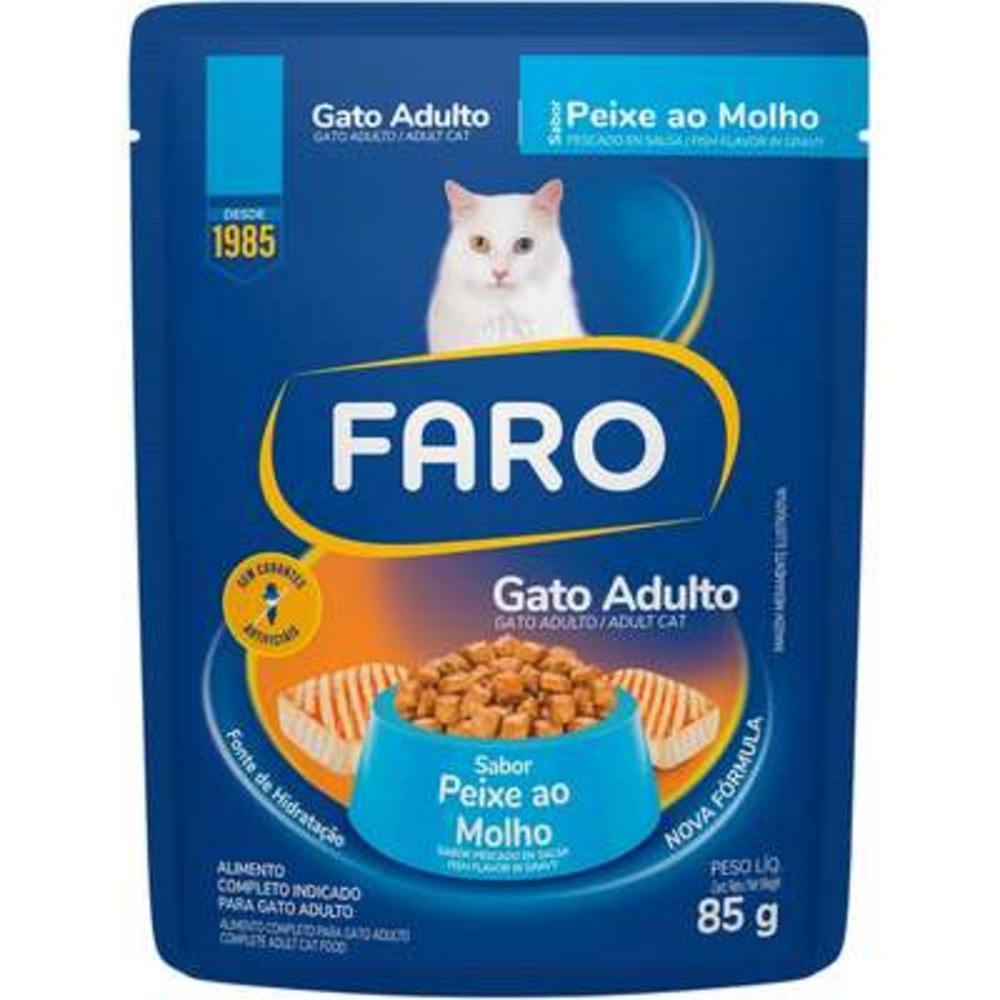 Ração Úmida Faro Peixe ao Molho para Gatos Adultos - 85 g