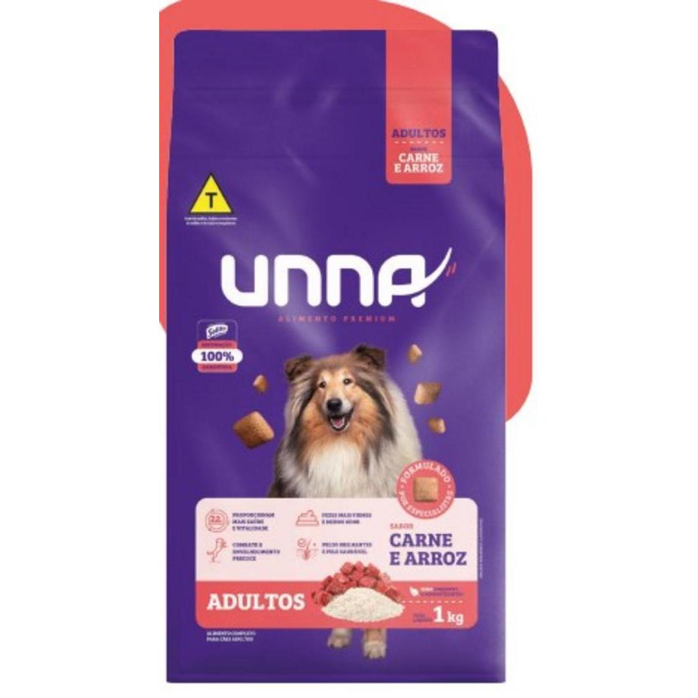 Ração Seca Unna Carne e Arroz para Cães Adultos - 20Kg
