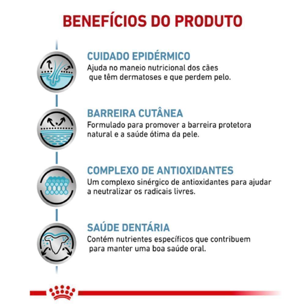Ração Seca Royal Canin Veterinary Diet Skin Care Small Dog para Cães Adultos de Porte Pequeno com Sensibilidades de Pele - 2 Kg