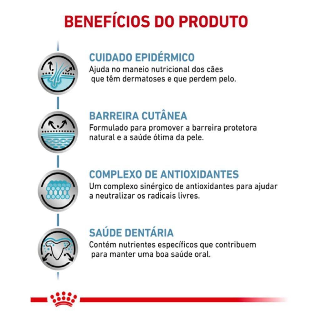Ração Seca Royal Canin Veterinary Diet Skin Care Small Dog para Cães Adultos de Porte Pequeno com Sensibilidades de Pele - 7,5 Kg